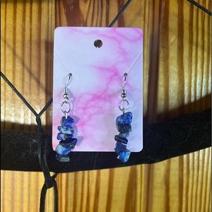 All handcrafted stone bead earrings as well as glass beaded bracelets!